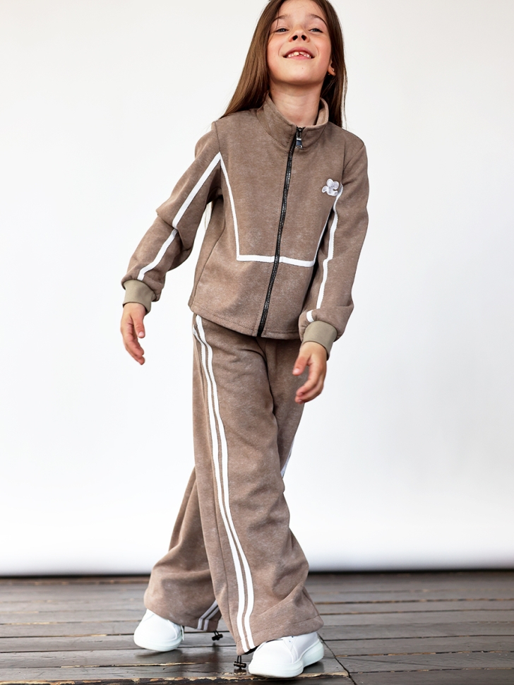Спортивный костюм для девочки БУШОН SP221, цвет коричневый 