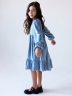 Платье велюровое нарядное БУШОН ST63, цвет серо-голубой