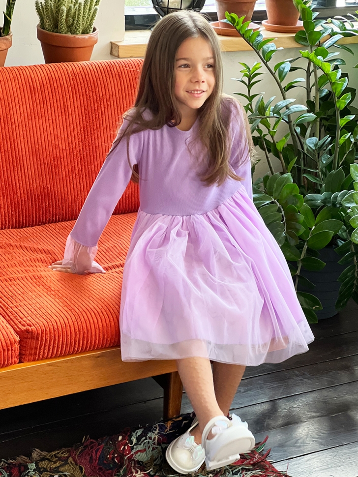 Платье для девочки нарядное БУШОН ST56, цвет сиреневый