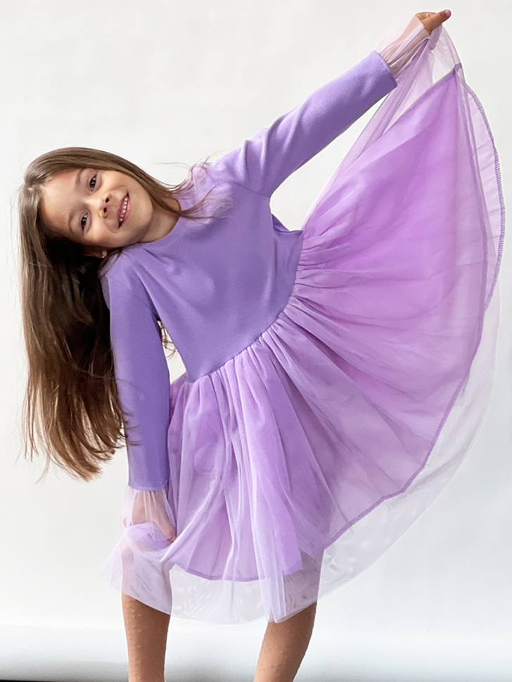 Платье для девочки нарядное БУШОН ST56, цвет сиреневый