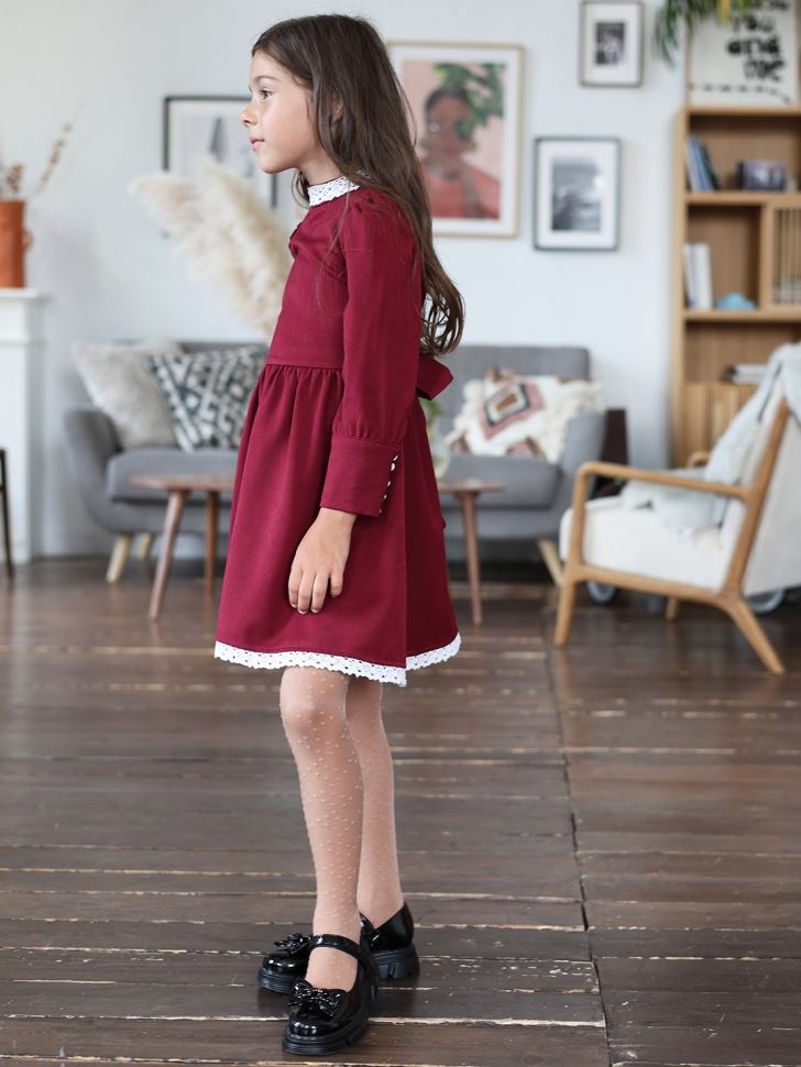 Платье для девочки школьное БУШОН SK42, цвет бордовый