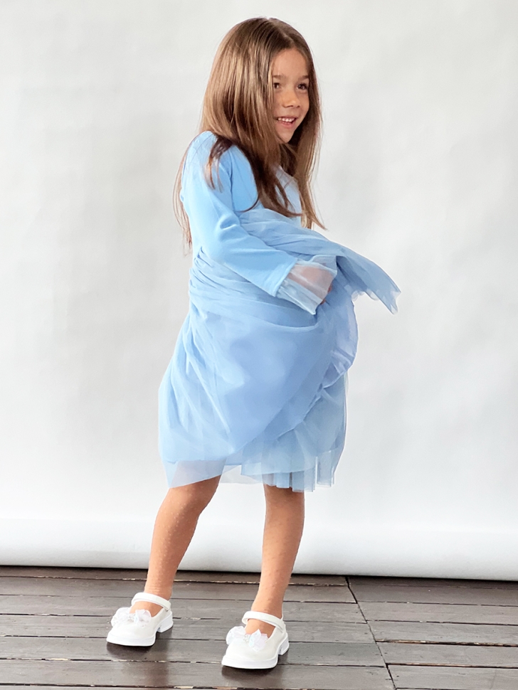 Платье для девочки нарядное БУШОН ST56, цвет голубой 