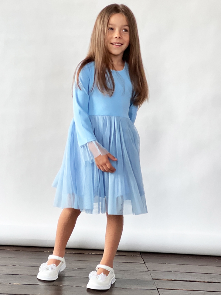 Платье для девочки нарядное БУШОН ST56, цвет голубой 