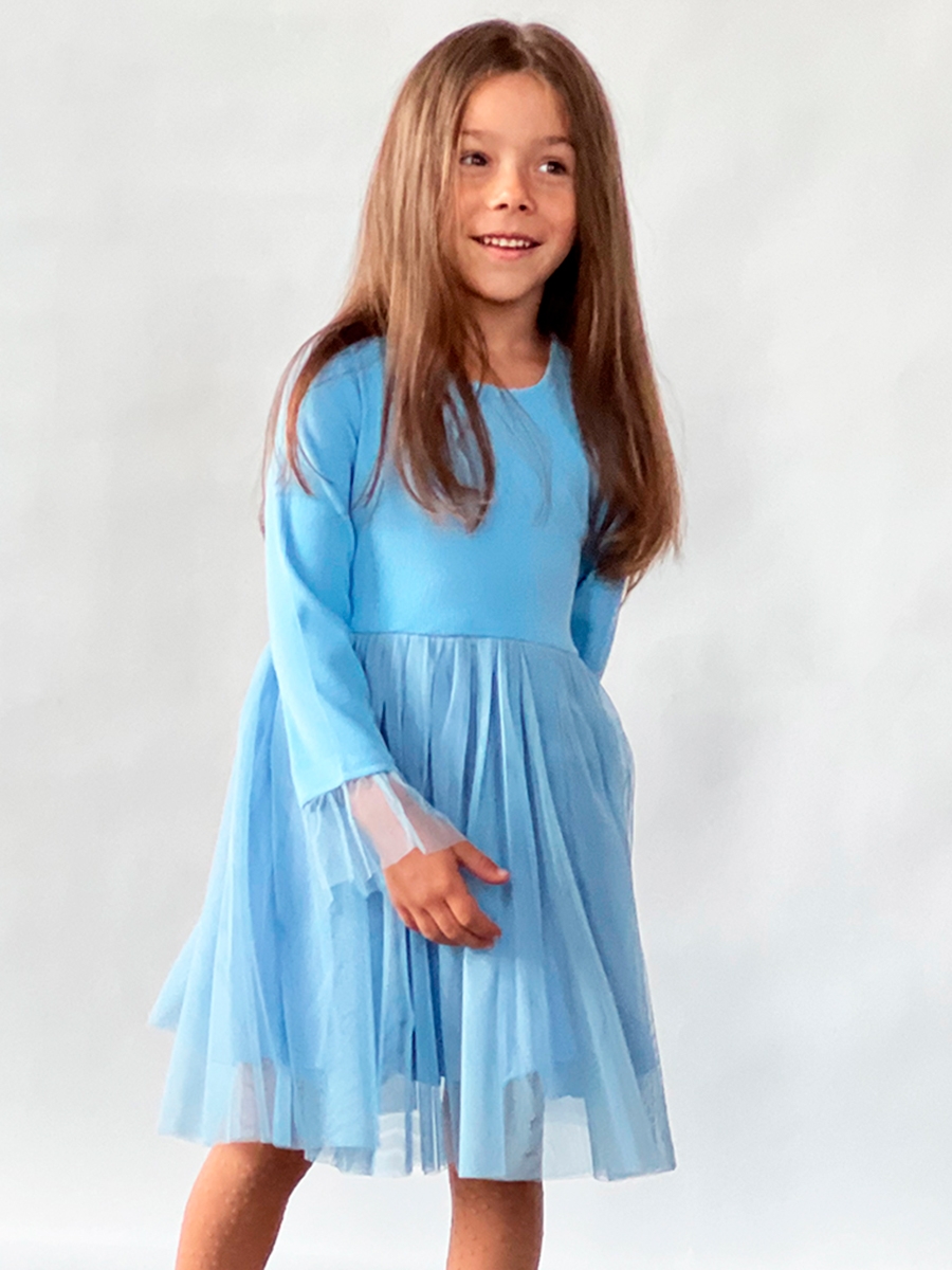 Платье для девочки нарядное БУШОН ST56, цвет голубой 