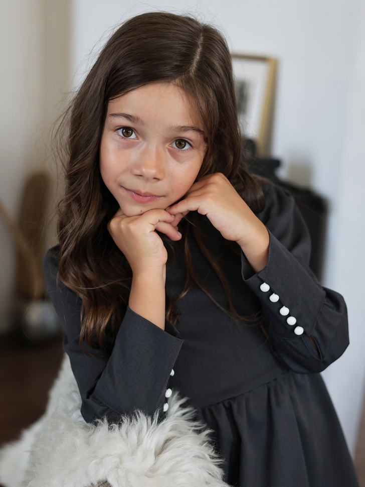 Платье для девочки школьное БУШОН SK42, цвет графит