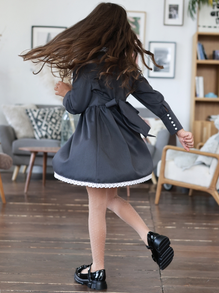 Платье для девочки школьное БУШОН SK42, цвет графит