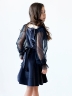 Платье велюровое БУШОН ST63, цвет серо-синий/пояс choker