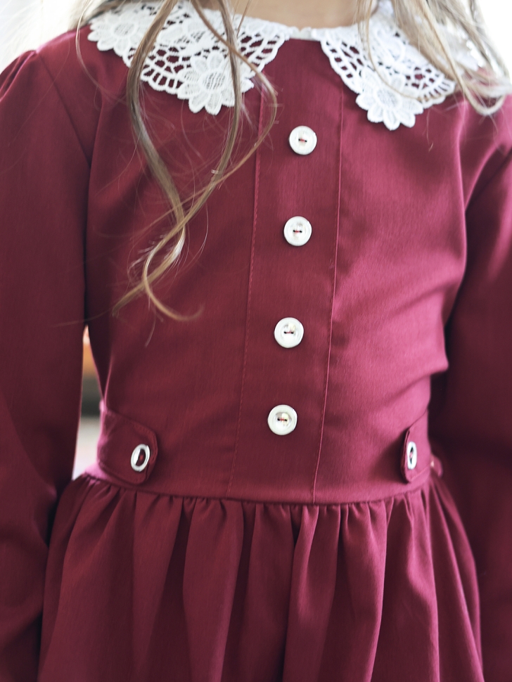 Платье для девочки школьное БУШОН SK12, цвет бордовый
