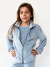 Костюм для девочки из велюра БУШОН SP223, цвет серо-голубой 
