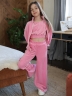 Костюм для девочки из велюра БУШОН SP223, цвет розовый