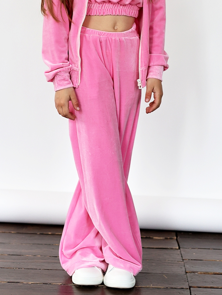 Костюм для девочки из велюра БУШОН SP223, цвет розовый