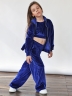Костюм для девочки из велюра БУШОН SP223, цвет синий