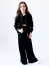Костюм для девочки из велюра БУШОН SP223, цвет черный