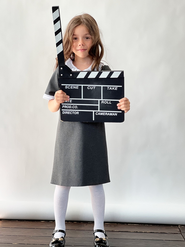 Платье для девочки школьное БУШОН SK10, цвет серый 