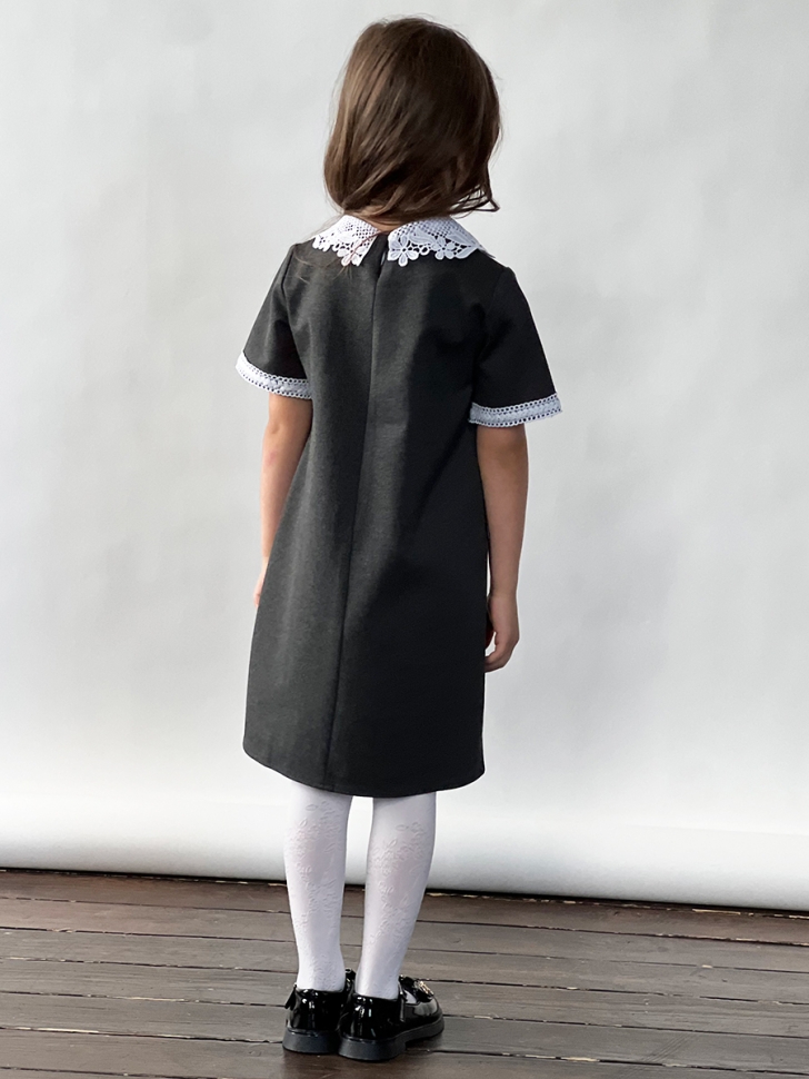 Платье для девочки школьное БУШОН SK10, цвет серый 