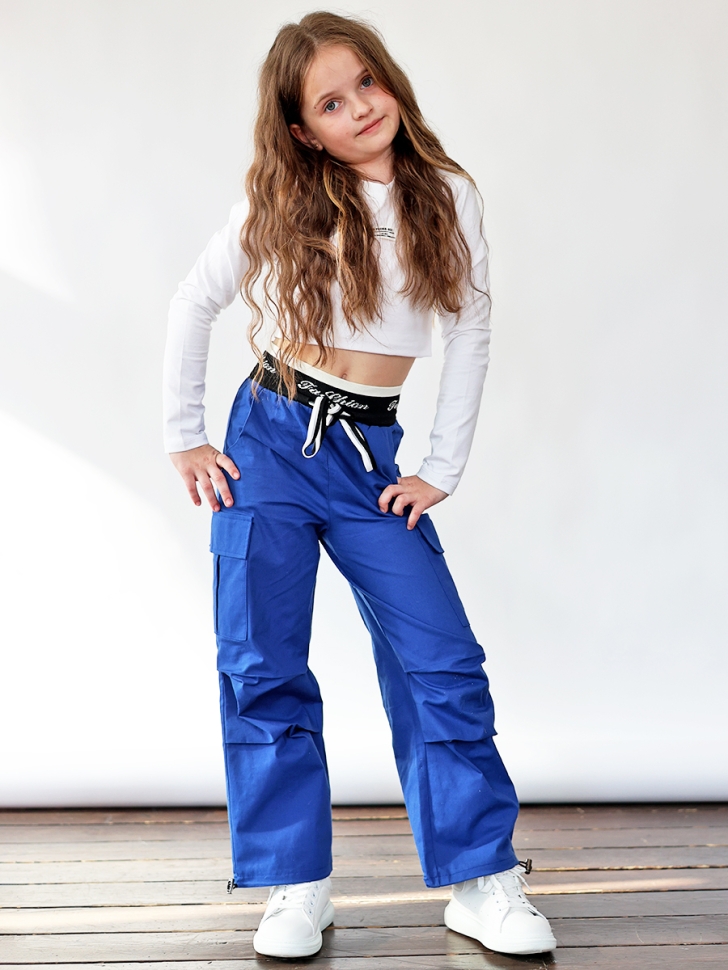 Брюки для девочек БУШОН ST116, цвет электрик