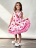 Платье для девочки нарядное БУШОН ST30, стиляги, цвет светло-розовый цветы 