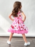 Платье для девочки нарядное БУШОН ST30, стиляги, цвет светло-розовый цветы 