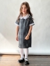 Платье для девочки школьное БУШОН SK10, цвет серый клетка 