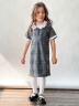 Платье для девочки школьное БУШОН SK10, цвет серый клетка 
