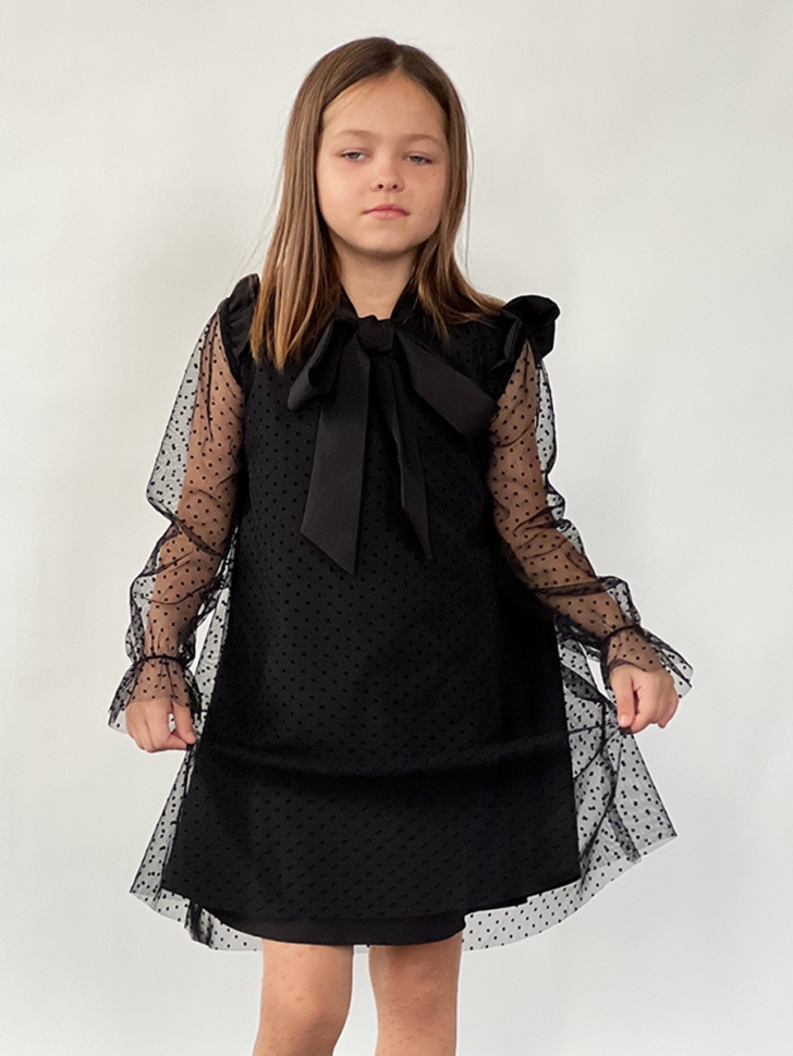 Платье для девочки нарядное БУШОН ST50, цвет черный 