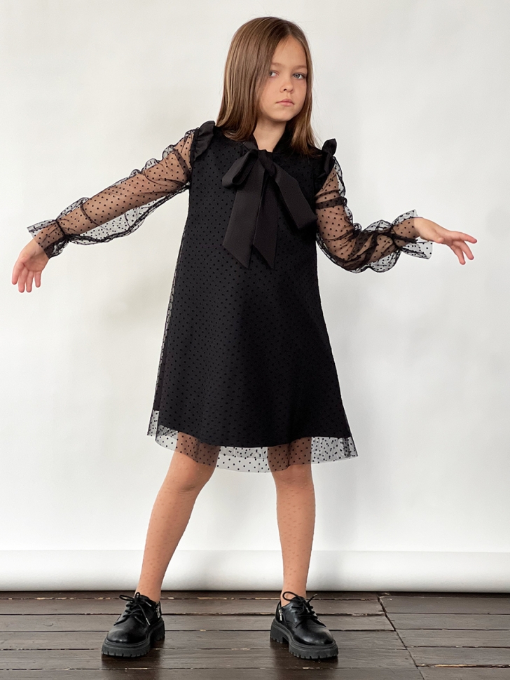 Платье для девочки нарядное БУШОН ST50, цвет черный 
