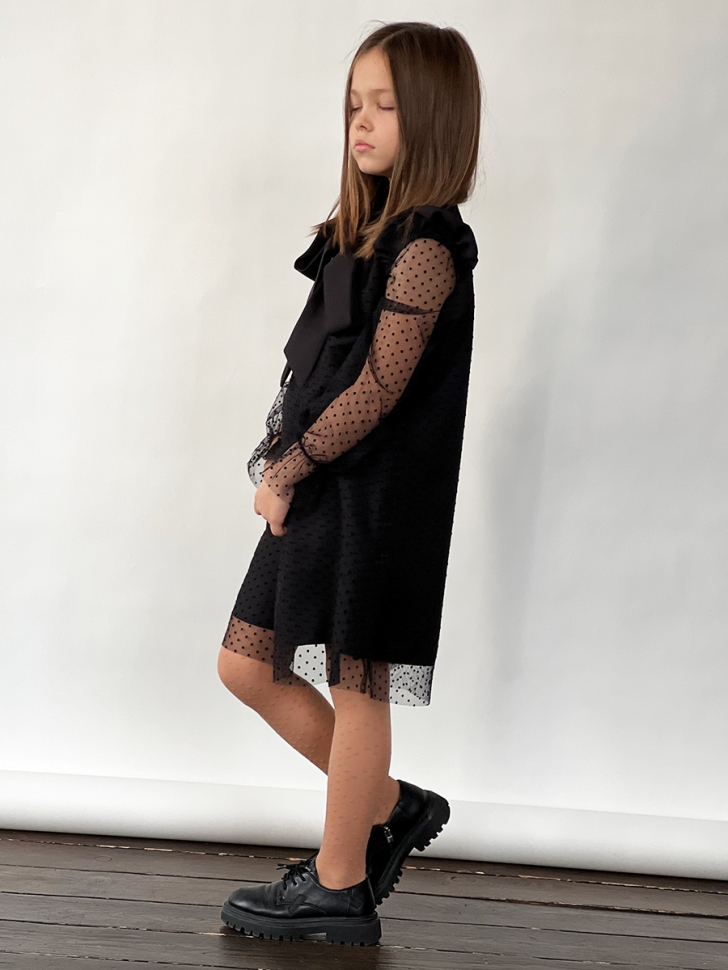 Платье для девочки нарядное БУШОН ST50, цвет черный 