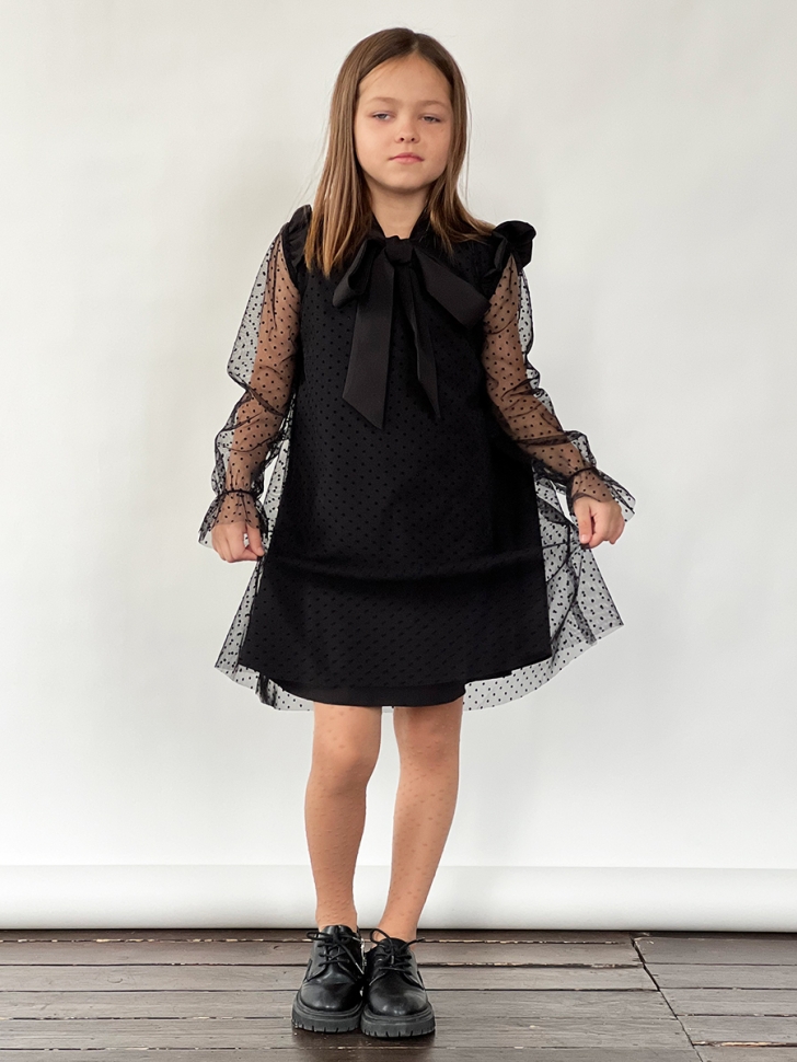 Платье для девочки нарядное БУШОН ST50, цвет черный 