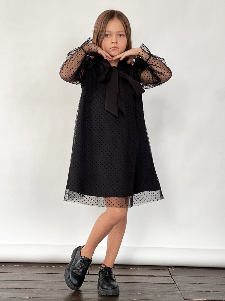 Платье для девочки нарядное БУШОН ST50, цвет черный 