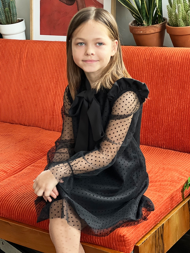 Платье для девочки нарядное БУШОН ST50, цвет черный 