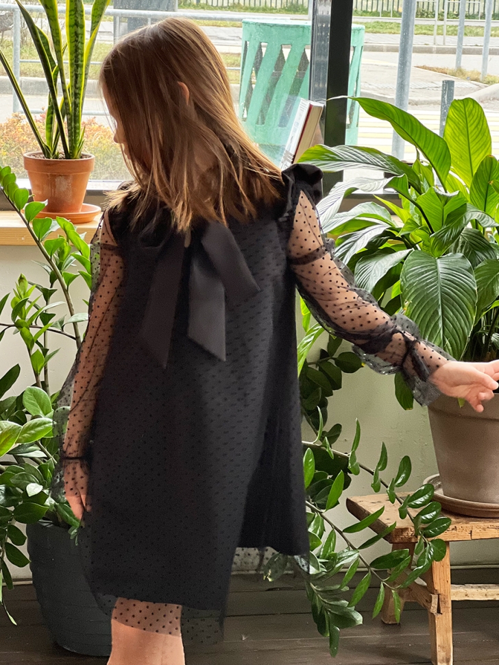 Платье для девочки нарядное БУШОН ST50, цвет черный 