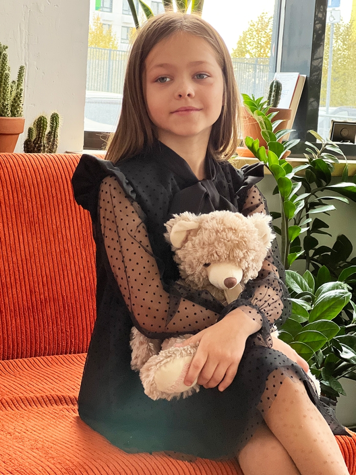 Платье для девочки нарядное БУШОН ST50, цвет черный 