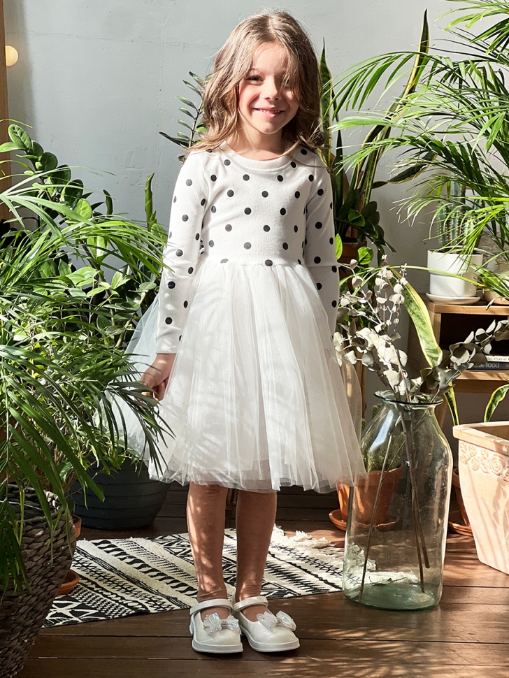 Платье для девочки нарядное БУШОН ST51, цвет белый