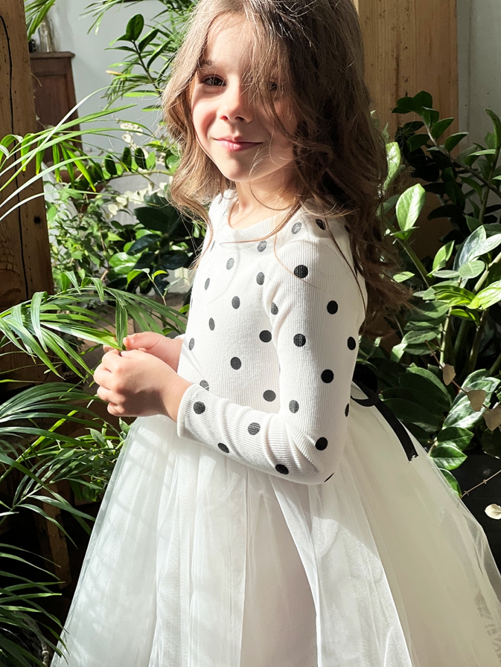 Платье для девочки нарядное БУШОН ST51, цвет белый