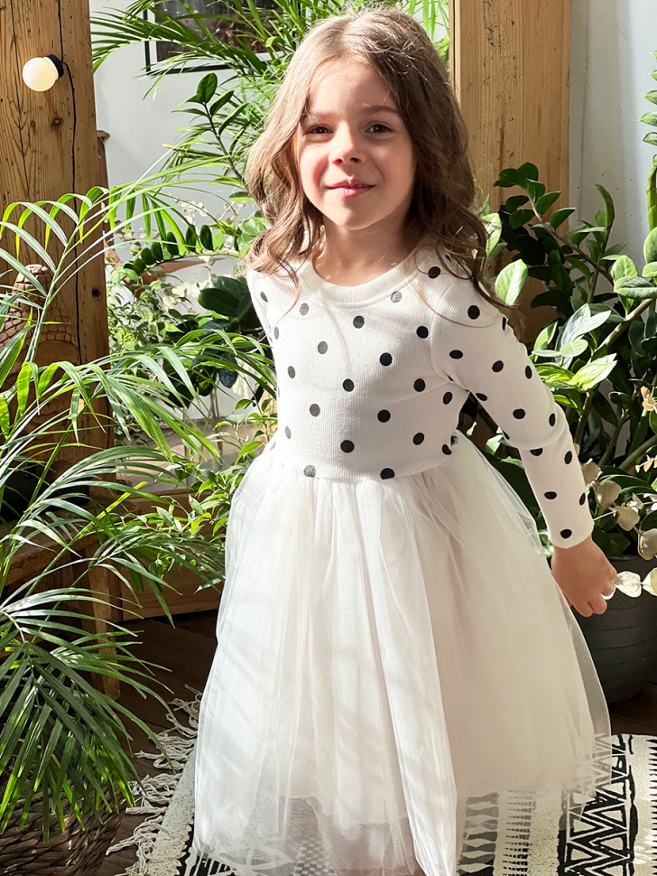 Платье для девочки нарядное БУШОН ST51, цвет белый