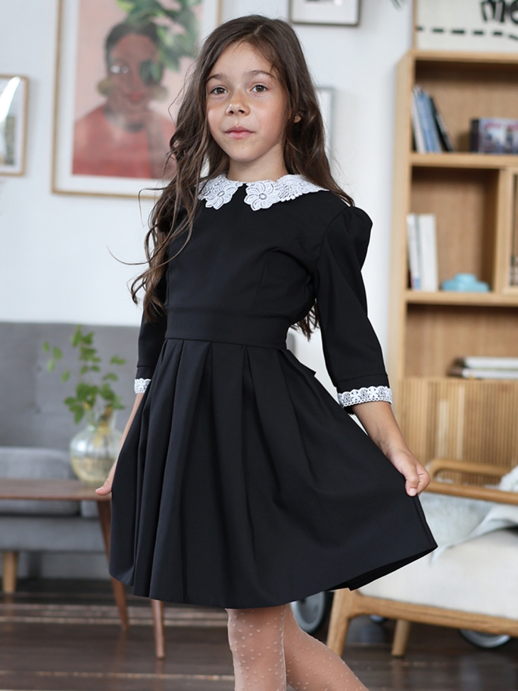 Платье для девочки школьное БУШОН SK11, цвет черный