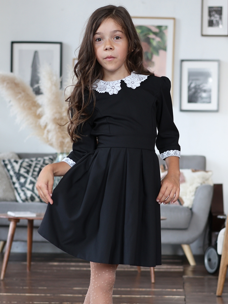 Платье для девочки школьное БУШОН SK11, цвет черный