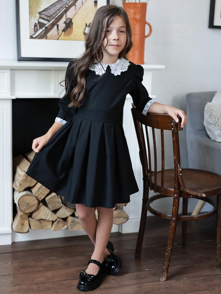 Платье для девочки школьное БУШОН SK11, цвет черный