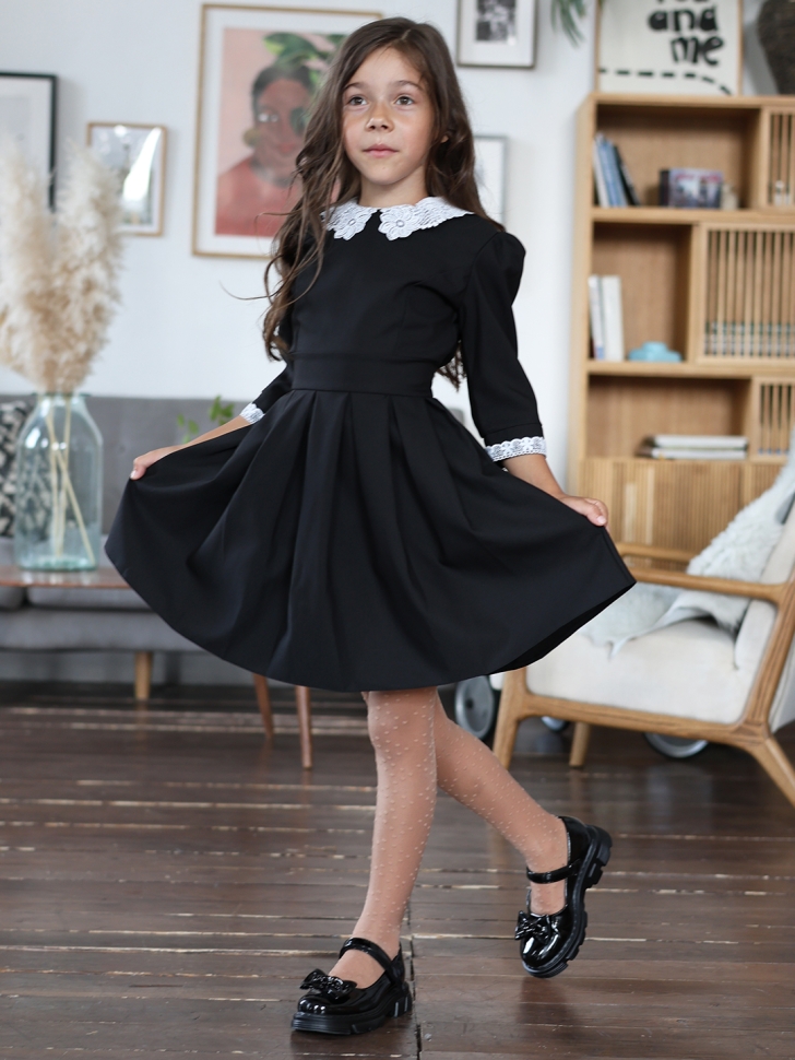 Платье для девочки школьное БУШОН SK11, цвет черный