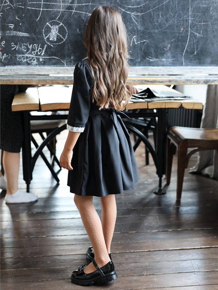 Платье для девочки школьное БУШОН SK11, цвет черный