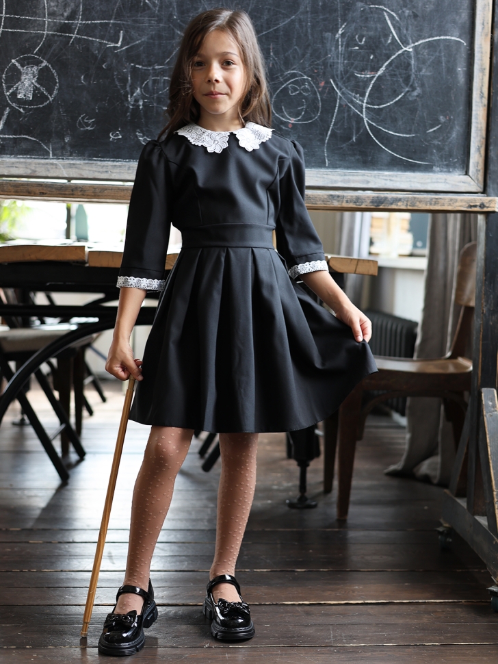 Платье для девочки школьное БУШОН SK11, цвет черный