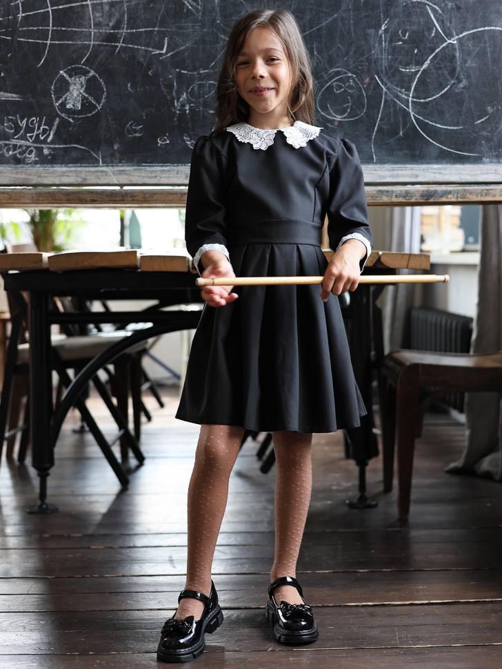 Платье для девочки школьное БУШОН SK11, цвет черный