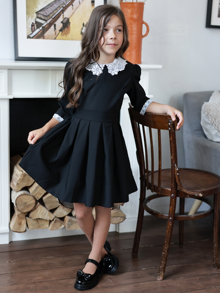 Платье для девочки школьное БУШОН SK11, цвет черный