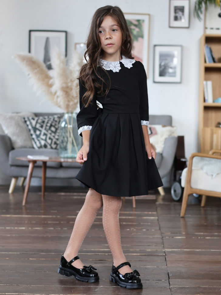 Платье для девочки школьное БУШОН SK11, цвет черный