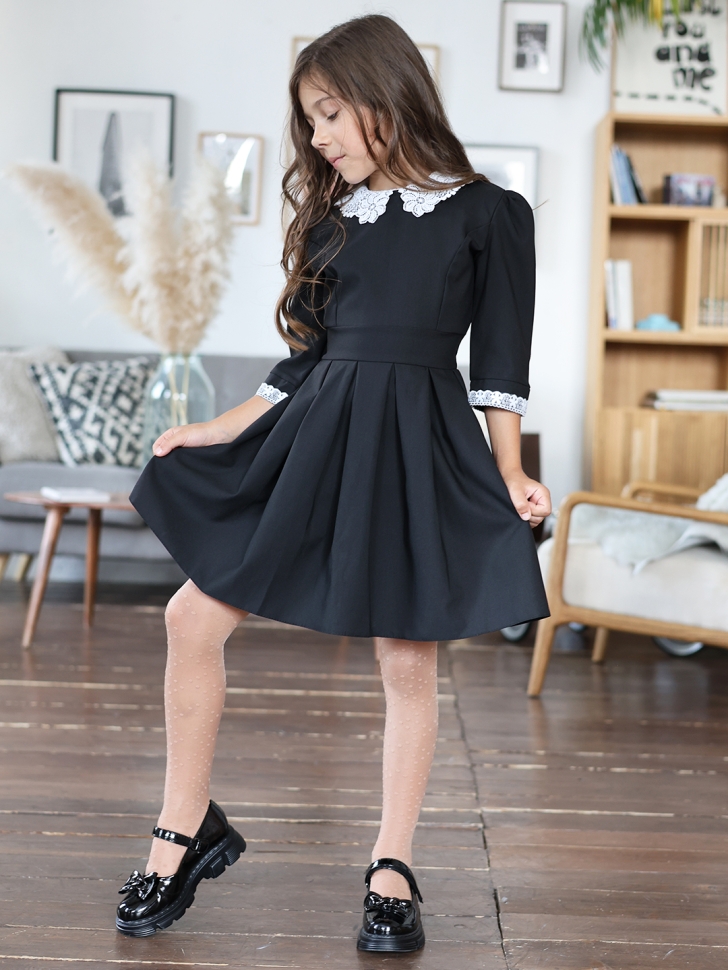 Платье для девочки школьное БУШОН SK11, цвет черный