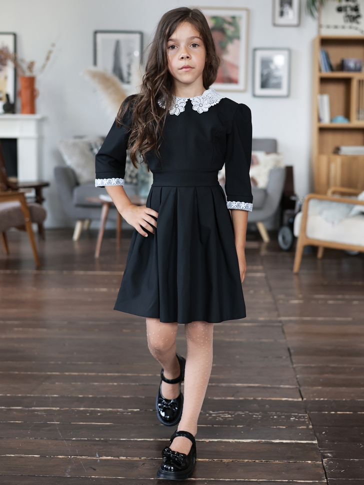 Платье для девочки школьное БУШОН SK11, цвет черный