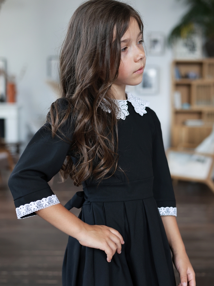 Платье для девочки школьное БУШОН SK11, цвет черный