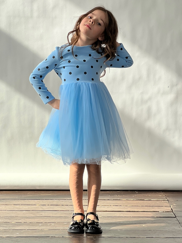 Платье для девочки нарядное БУШОН ST51, цвет голубой