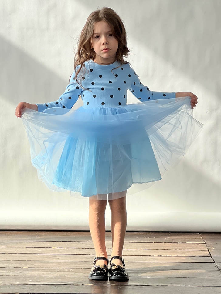 Платье для девочки нарядное БУШОН ST51, цвет голубой