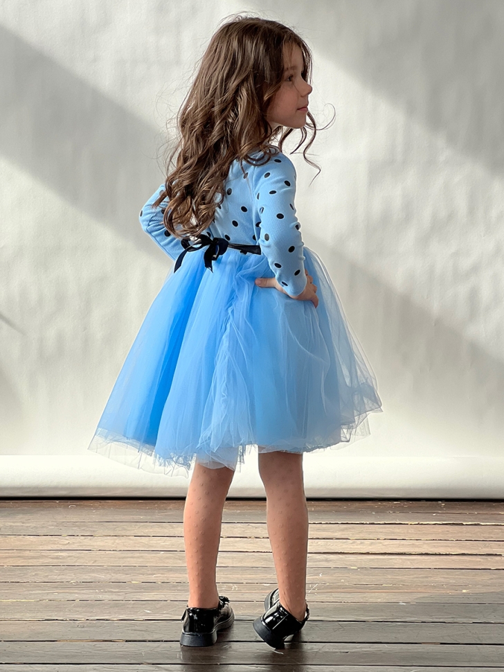 Платье для девочки нарядное БУШОН ST51, цвет голубой